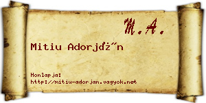 Mitiu Adorján névjegykártya
